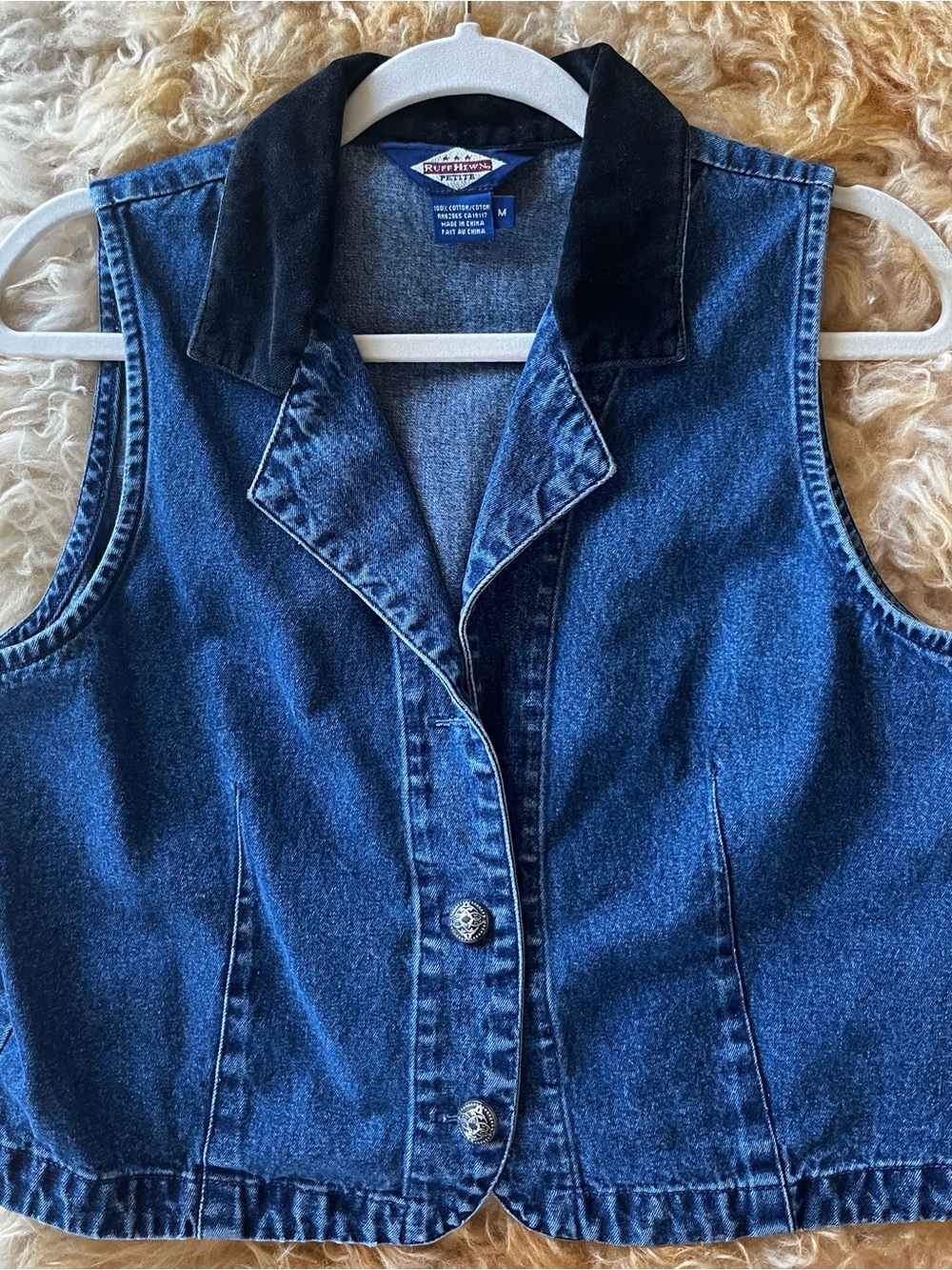 Ruff Hiwn Blue Denim Top with Black Trim